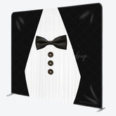Lofaris Black White Suit Fathers Day Square Tension Backdrop